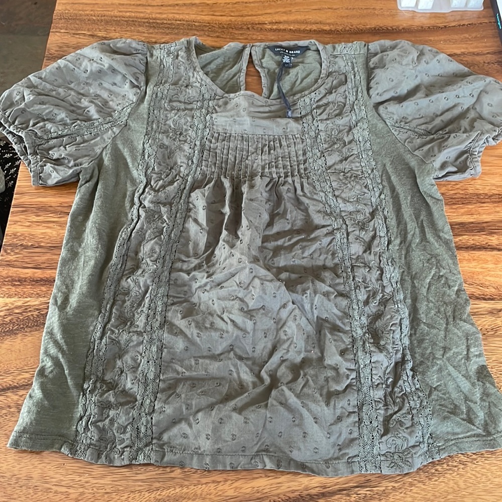 Lucky Brand shirt. Army green. Like new
